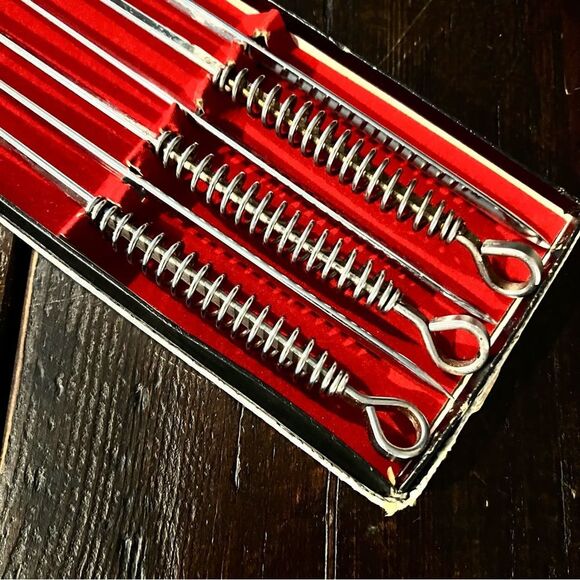 Set of Four Silver Skewers with Spiral Handles - Picture 1 of 2